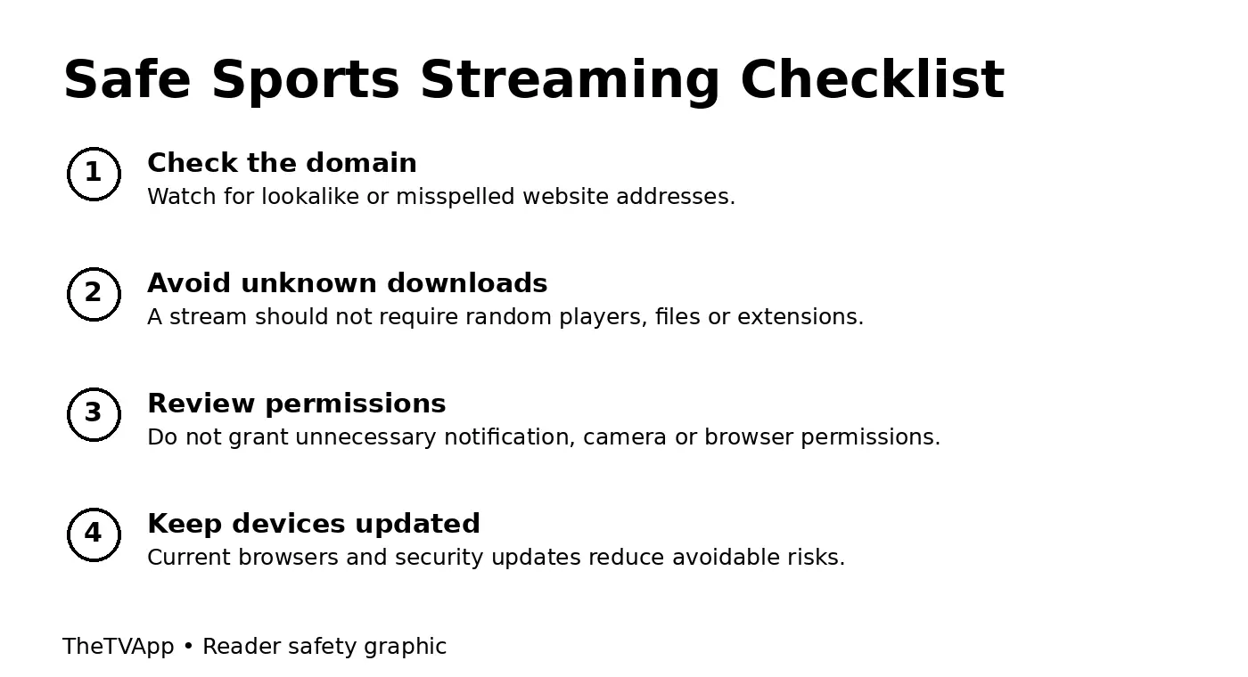 A practical safety checklist for sports-streaming users.